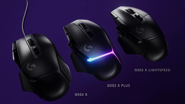 로지텍의 신규 게이밍 마우스 'G502 X’ 시리즈, (왼쪽부터) G502 X, G502 X PLUS, G502 X LIGHTSPEED